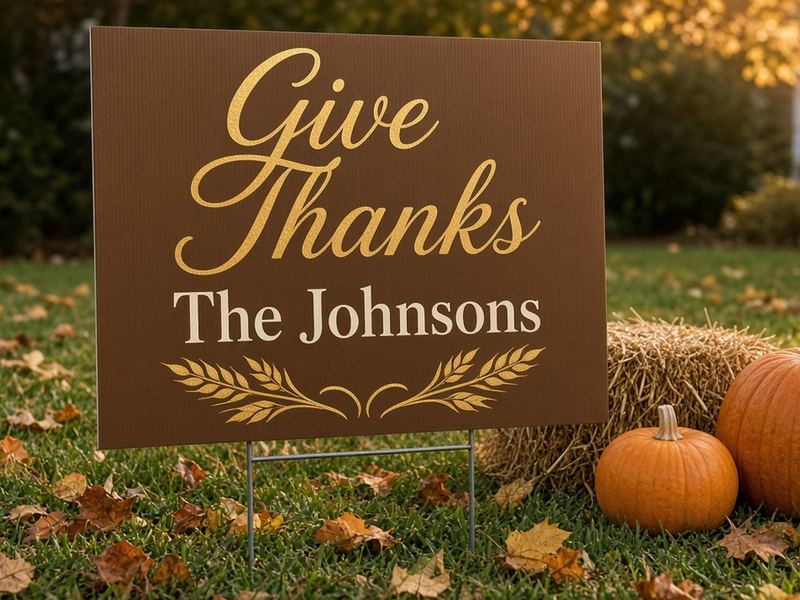 Thanksgiving Yard Sign by Get Seen Signs